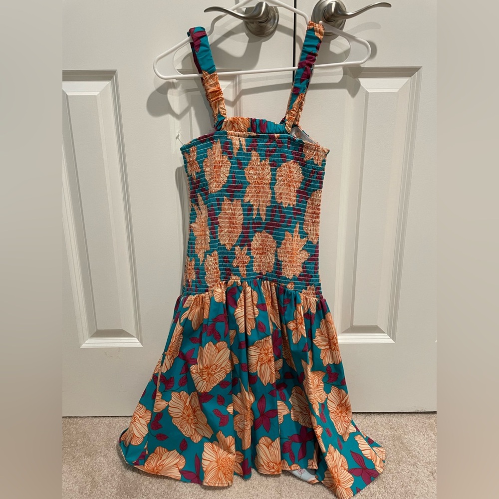 Floral Printed Drop Waist Smocked Dress Size 8 Designer NOT FOR SALE - Picture 4 of 9